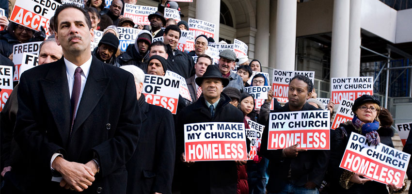 NYC mayor flip-flops on church promise