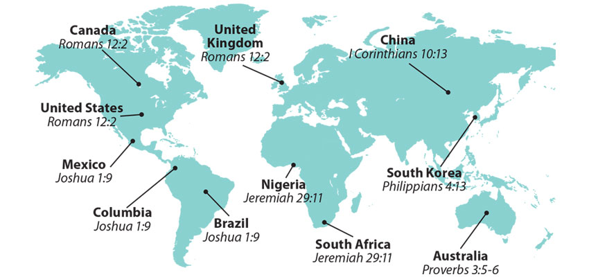 Favorite verses in 11 countries