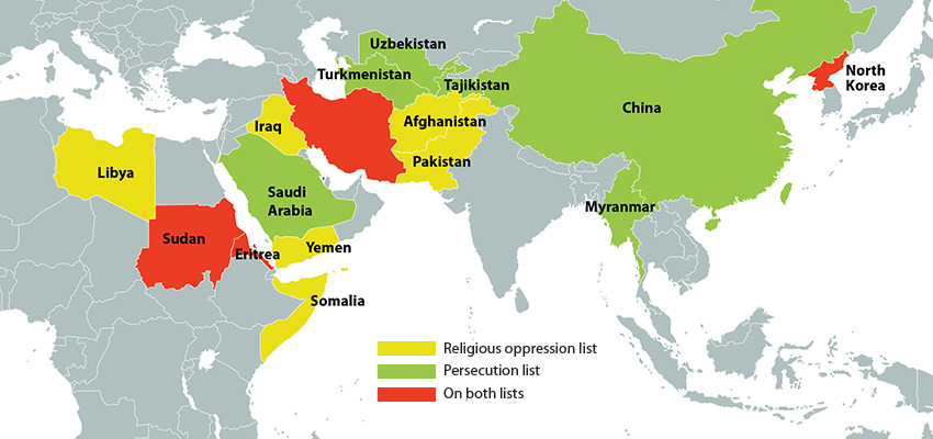 New religious oppression/persecution lists