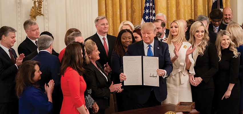 Trump signs executive order to combat human trafficking
